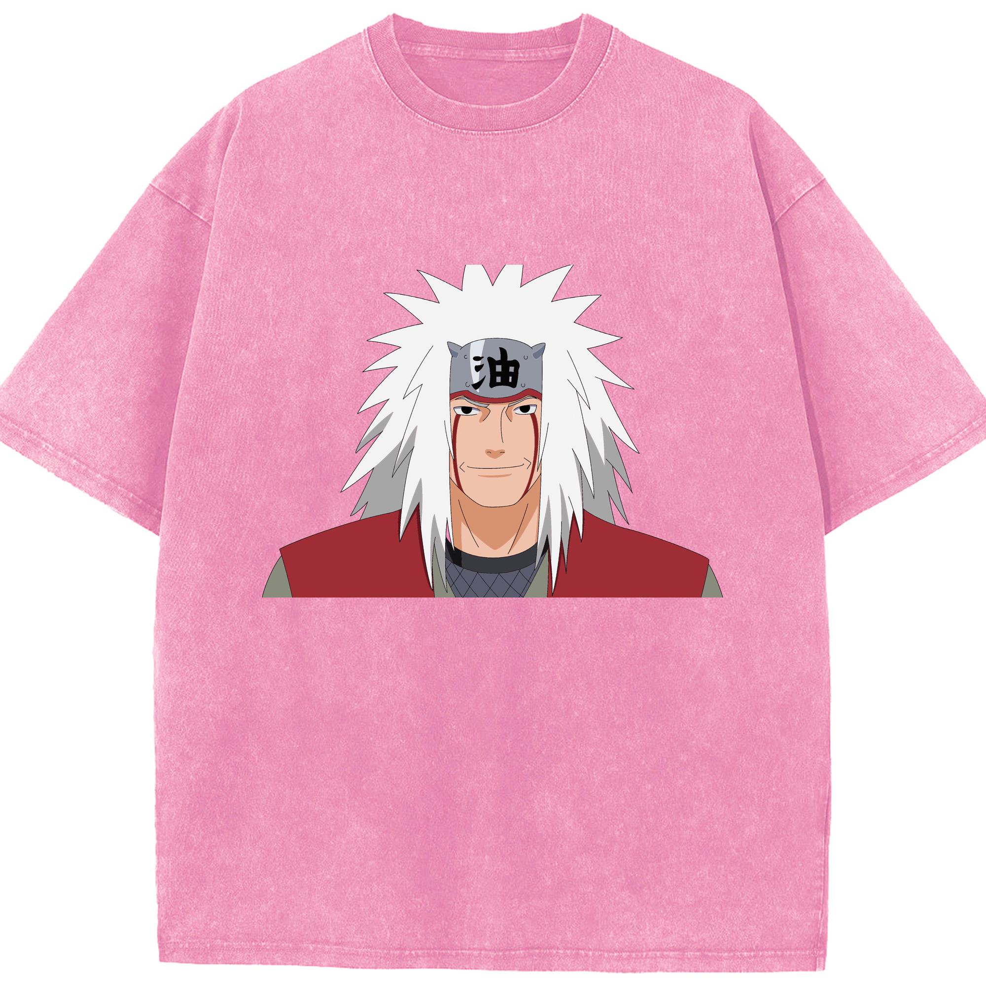 （画像用） NARUTO -ナルト- 自来也（じらいや） Jiraiya 綿100% ヴィンテージ風 半袖Tシャツ（フロントプリント）